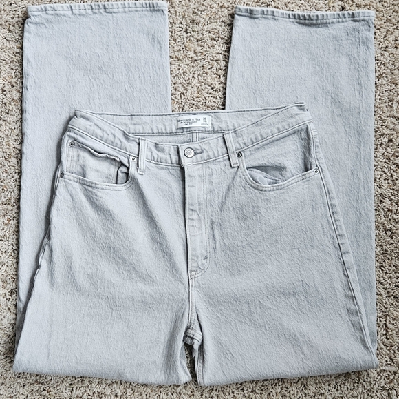 βοΈ Abercrombie & Fitch 90s Relaxed High-Rise Wide-Leg Jeans 30 / 10S #1217 - Picture 4 of 14